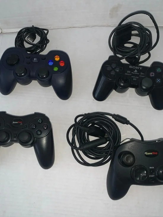 Lot of 4 Untested Wired Controllers For Various Systems For Parts And Repair