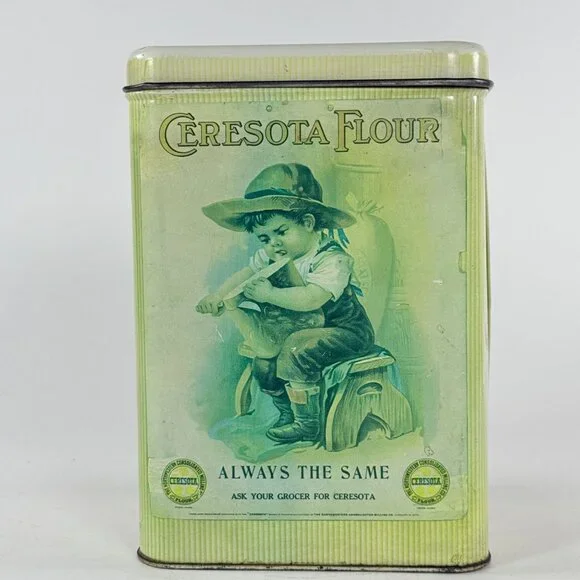 Vintage Empty Ceresota Flour Tin Can Standard Milling Co Kansas City Advertising