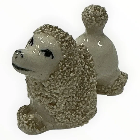 Vintage Porcelain Spaghetti Poodle Dog Figurine Minature White