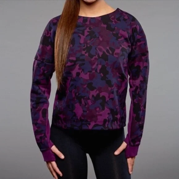 Nike Purple Camo Fleece‎ Crew Neck Sweatshirt A6