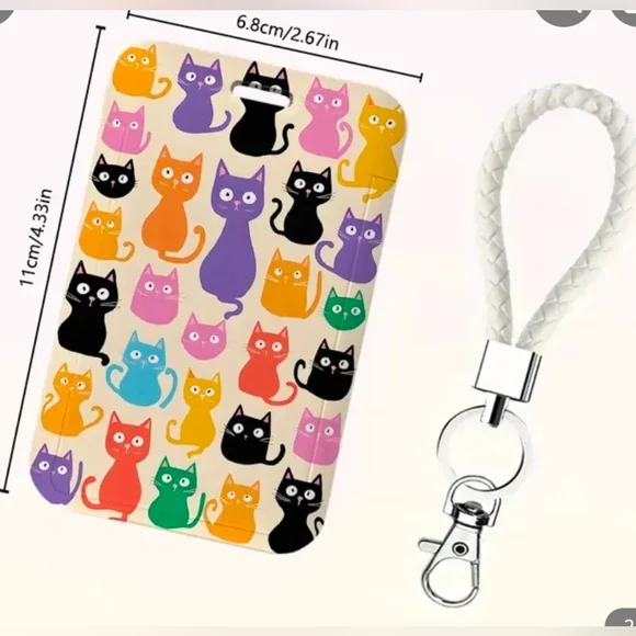 Luggage Tags- 2 Colorful Silly Cat ID Tags. New