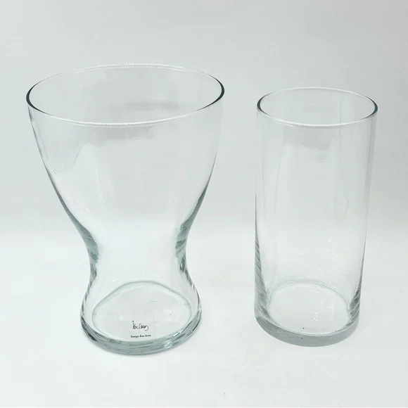 Set of 2 Clear Glass Vases from IKEA