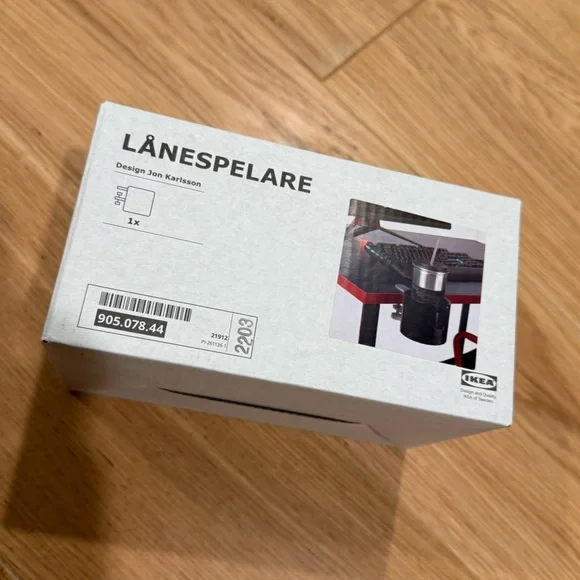 IKEA LÅNESPELARE Cup Holder Black NWT Gaming Desk Organizer Mug Stand Caddy