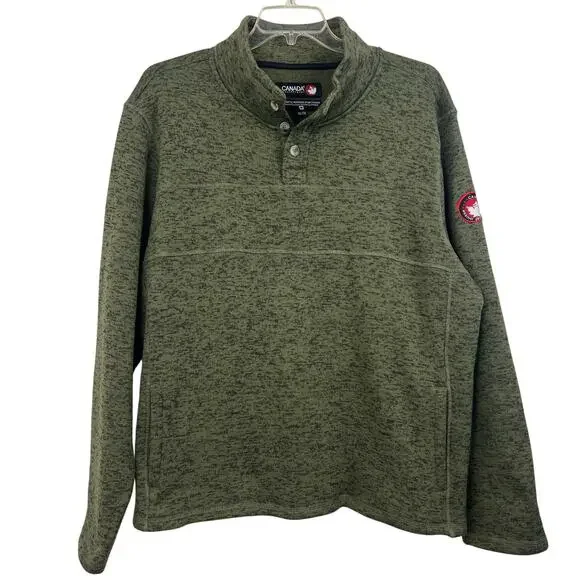 Canada Weather Gear Shirt mens XXL 1/4 button pullover mock collar front pockets