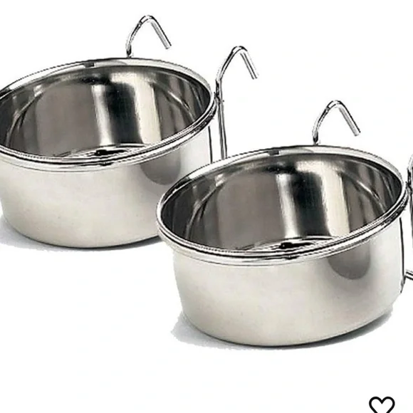 Stainless steel hanging pet bowls
