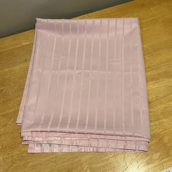 IKEA Pink‎ Damask Fabric Shower Curtain Satin Striped