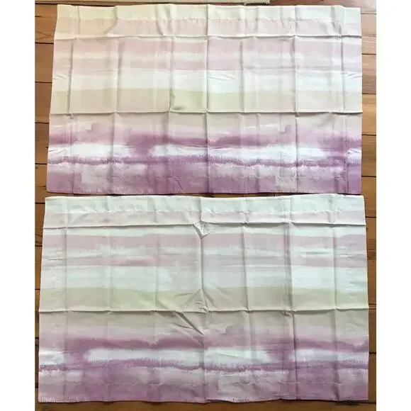 New Set Pair 2 IKEA Alpdraba Pink Beige King Pillowcases 40“ x 25“ Cotton