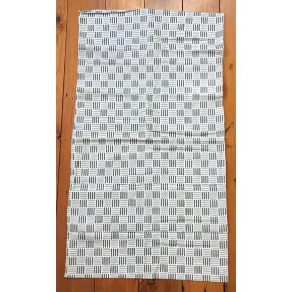 New Pair 2 Ikea Silverfryle Gray White Geometric King Pillowcases 100% Cotton