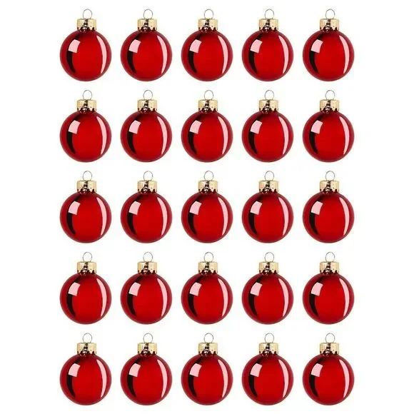 Ikea Vinterfint Ornaments Red Glass Set of 25 1 ½