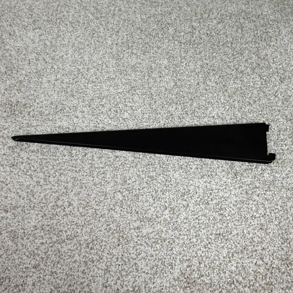 Black Metal 18.5 Inch Slotted Wall Shelf Bracket Tapered Support Dual Trak