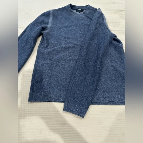 Theory Men's Blue Merino Blend Sweater