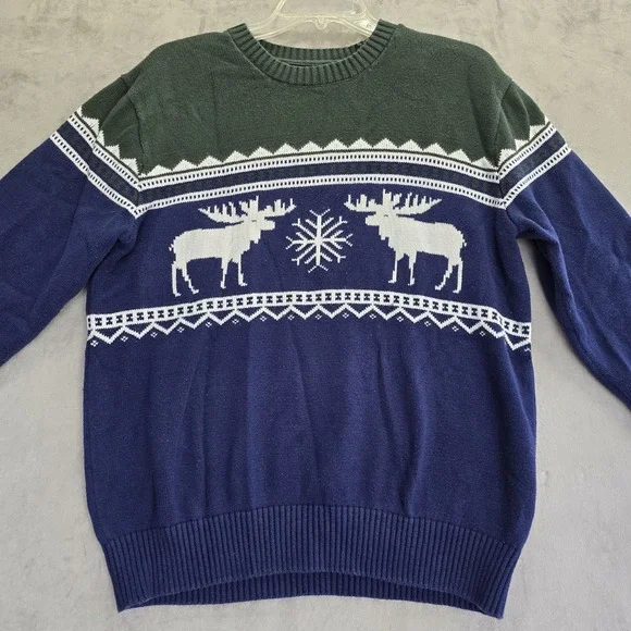 St John's Bay Pullover Sweater Men's Size Large Christmas Snowflake Reindeer