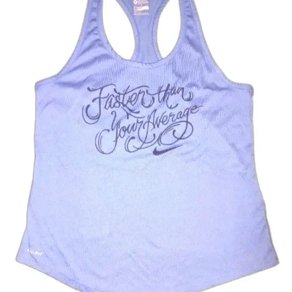 The Nike Tee Dri-Fit Blue Graphic Athletic Tank Top‎ Size M.