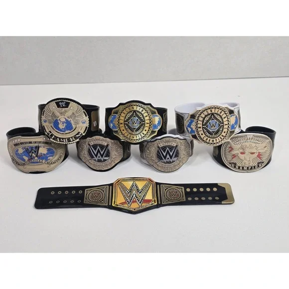 WWE Slap Band Championship Belts Lot Of 8 Bands.