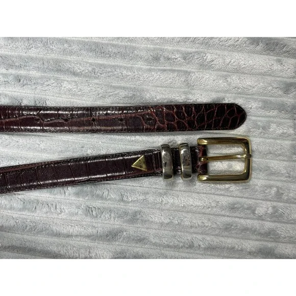 Guess Jeans Geniune Leather Youth Size M Belt Made In USA Vintage Thin 1
