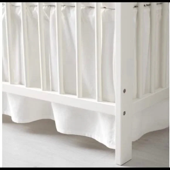 Ikea LEN White Crib Skirt and Lining New NIP Nursery