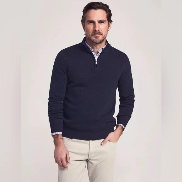 FAHERTY Montego Quarter Zip Pullover Sweater in Washed Black
