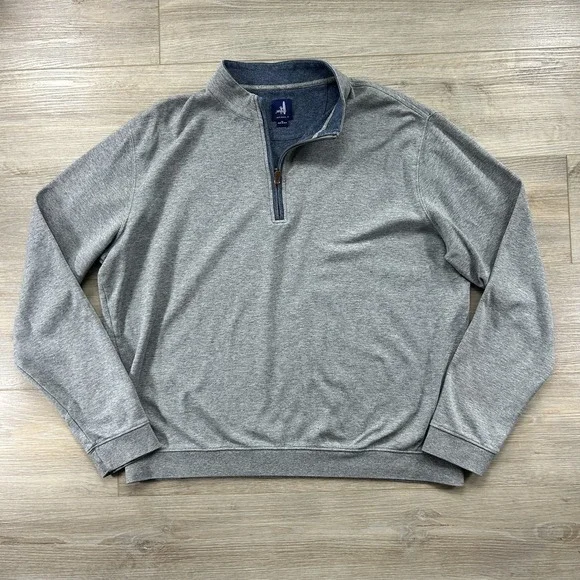 Johnnie-O Sweater Men's XL Heather Gray Golf Sully 1/4 Zip Pullover Sweater