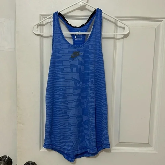 Nike Dri-Fit tank size small blue polyester athletic running tank top