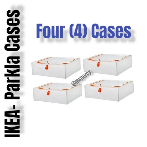 IKEA PÄRKLA - Set of Four (4) IKEA Roomy Sturdy Storage Reusable Case Tote Eco