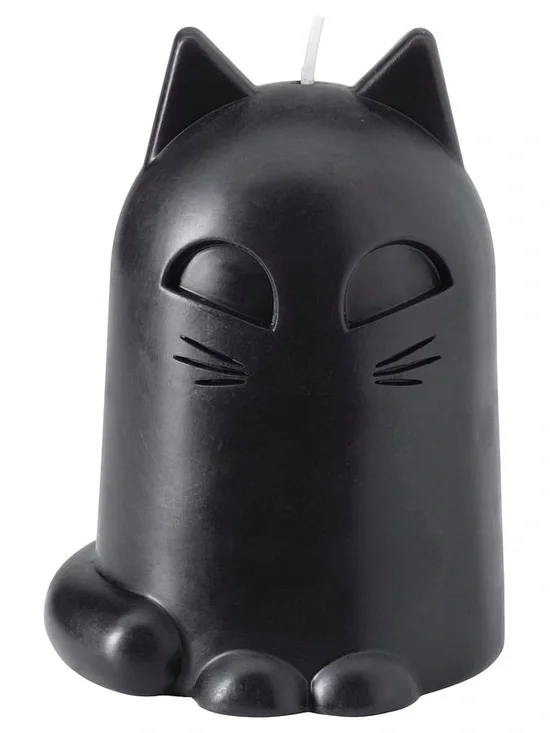 Ikea KUSTFYR cat black, 12 cm Unscented candle,