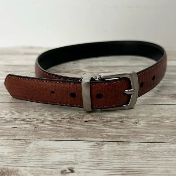 Kids Reversible 1” Faux Leather Belt in Brown or Black size Small (19”-23”)