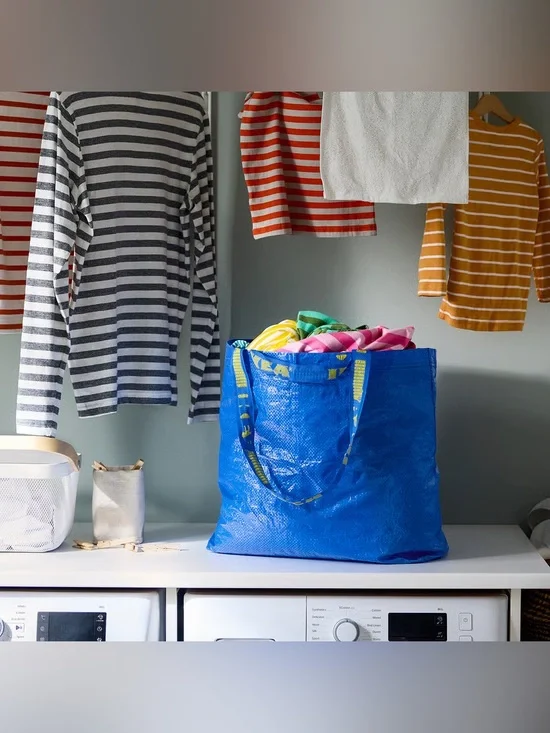 FOUR IKEA 10 gallon bags FRAKTA Set of 4️⃣ Blue Reusable Shopping Totes