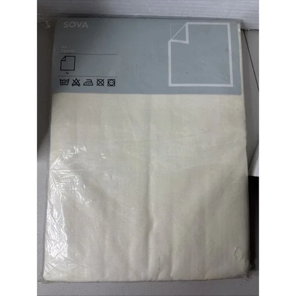 IKEA Sova Full Flat Sheet Cream Finished Size 79 x 102