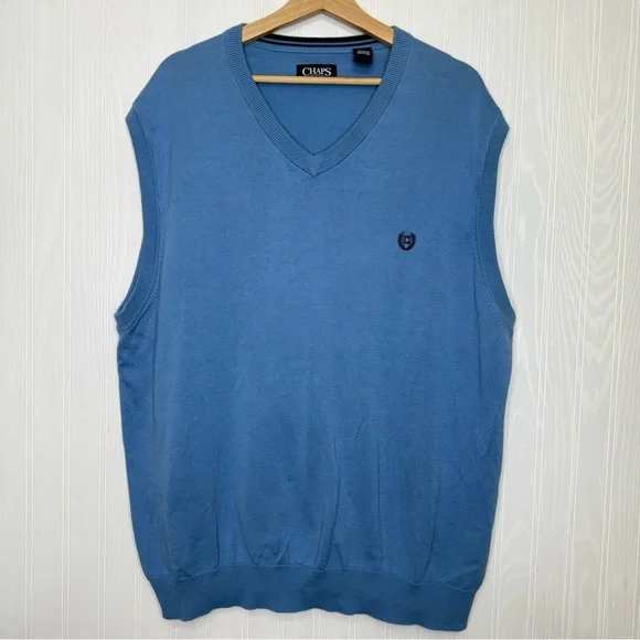 Chaps Golf Blue V-neck sweater vest size XXL
