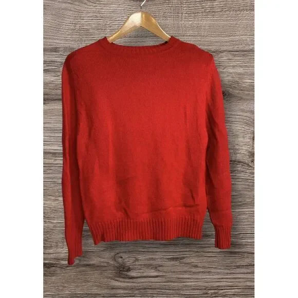 Vintage Walker Hill‎ Sportswear Red Crew Neck Acrylic Wool Sweater Size Medium