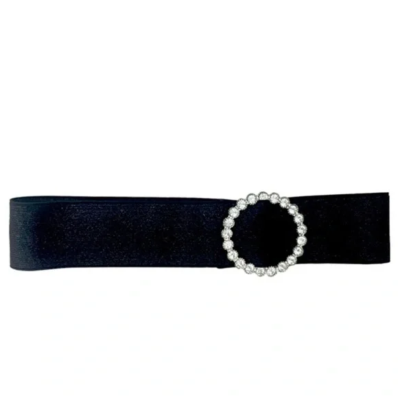 Kids’ Boutique Black and Silver Dress‎ Belt with Sparkles Size Medium Like New