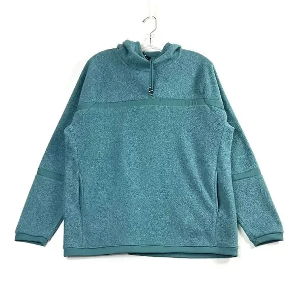 Nike Long Sleeve Fleece Hoodie Pullover Therma Blue Womens Medium