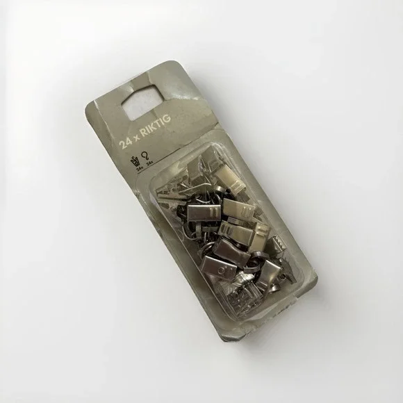 IKEA RIKTIG Curtain Hook Clips 24 Pack 802.122.01 Silver