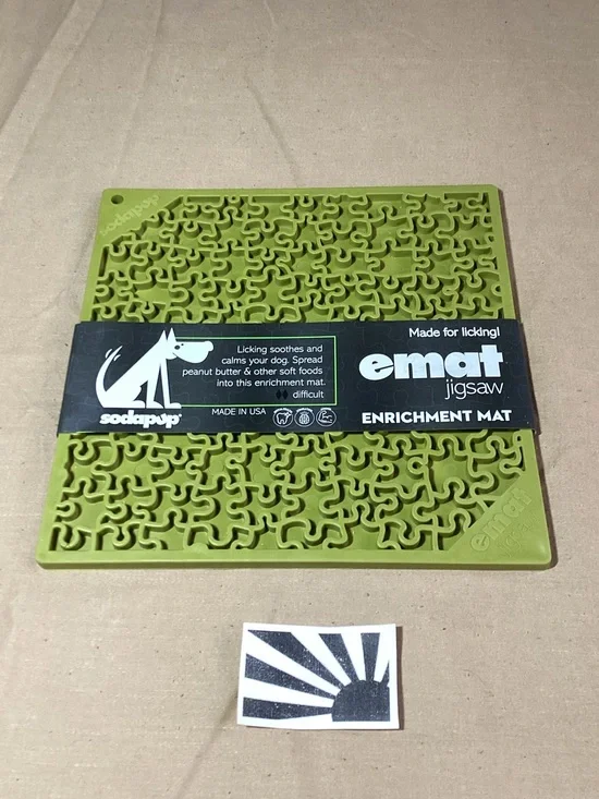 SodaPup eMat Jigsaw Dog Lick Mat, Green