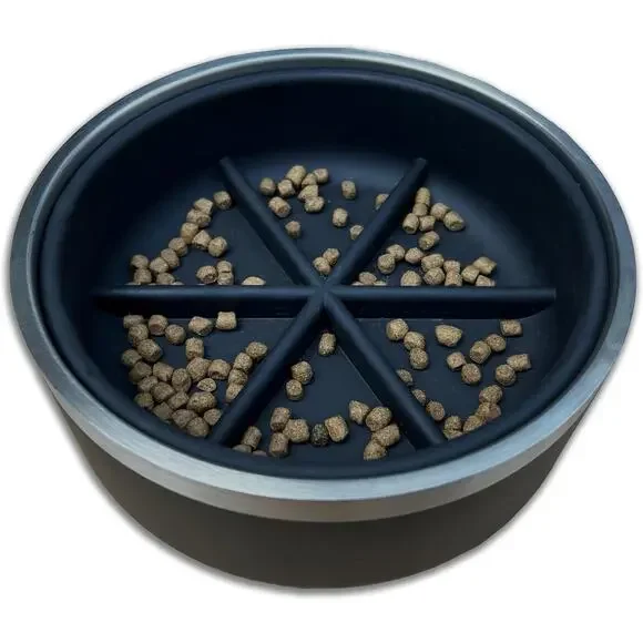 Modern Haus - Slow Feeder Pet Bowl, 32oz (4 Cups) with Removable Insert Black