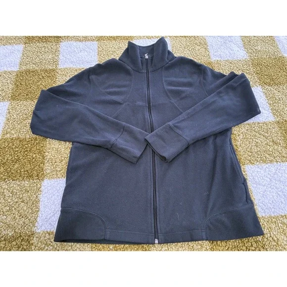 Nike Womens XXL Black Fleece Full Zip Mock Neck Jacket RN 56323 Activewear