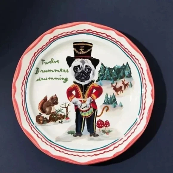 Anthropologie Nathalie Lete 12 Days of Christmas Drummer Side Plate