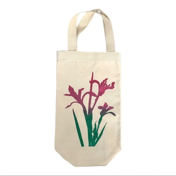 Lily Flower Canvas Tote & Gift Bag Pink & Greeg