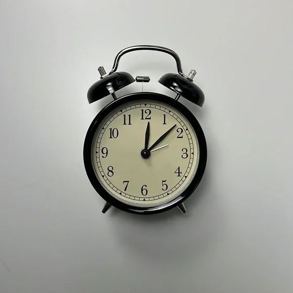 IKEA DEKAD Twin Bell Vintage Style Alarm Clock - Black - Battery Operated