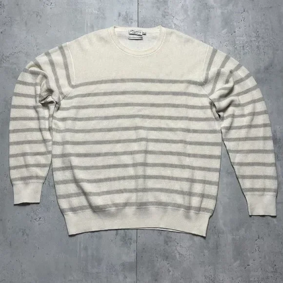 Peter Millar Crown Cool Crafted Sweater Mens XXL Stripe‎ Merino Wool Linen