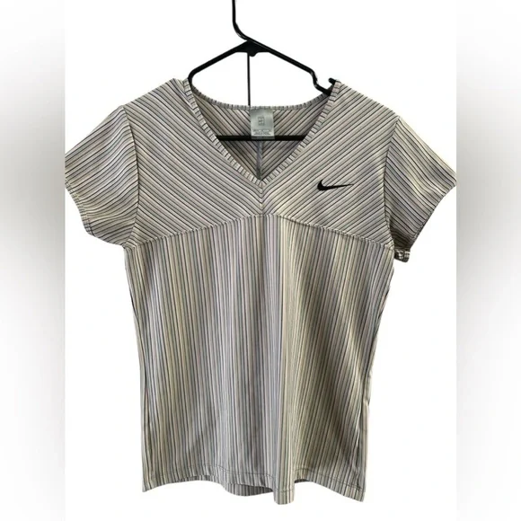 Nike striped dri-fit short sleeve athletic shirt