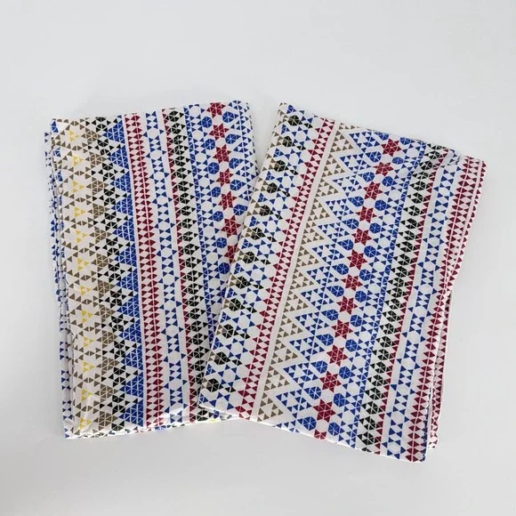 IKEA Birgit Spets Pillowcases Standard Size Set of 2 Geometric Pattern Cotton