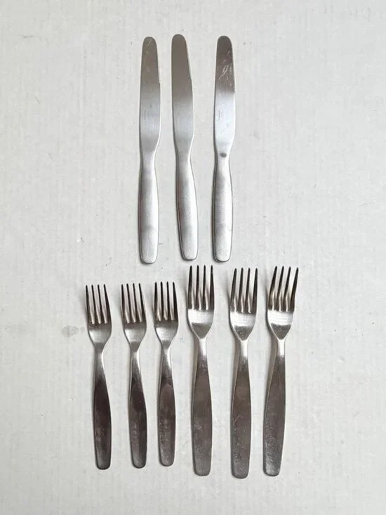 Ikea 6 Dinner Salad Fork 3 Knife Set Stainless Steel Flatware Replacement