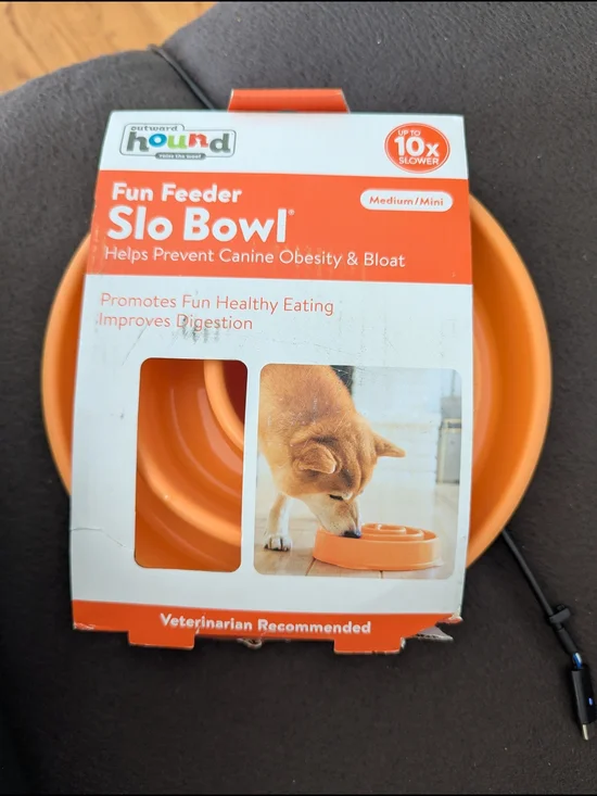 Outward Hound Slo Bowl Fun Feeder - Orange For Dogs And Puppies