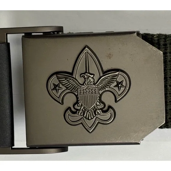 NWT Boy Scouts of America BSA Green Web Belt With Buckle Sz S/M 32