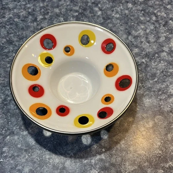 Vintage 80s Ikea Enamel Tea Light Multicolor Candle Holders Space Age Mid Cen