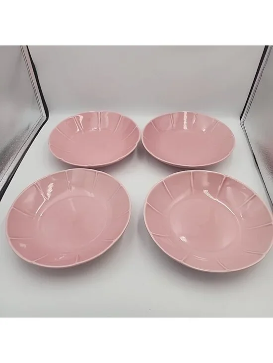Set Of 4 Ikea Pink Ceramic Serving Bowls Large Soup 9