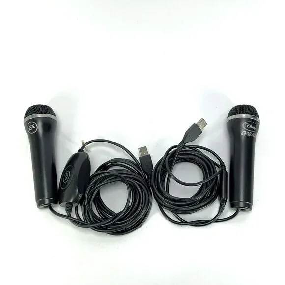 LOT of 2 Disney Interactive Studios & EA USB Microphone Mics Ps3 Xbox 360 PC