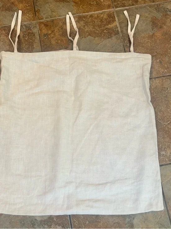 IKEA Pillow Shams 100% Ramie Set of 4 Cream Striped 24x26