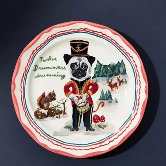 Anthropologie Nathalie Lete Christmas Side Plate